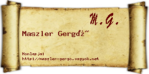 Maszler Gergő névjegykártya