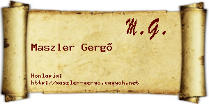 Maszler Gergő névjegykártya