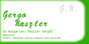 gergo maszler business card